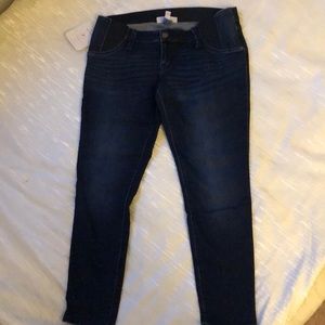 Skinny side panel maternity jeans